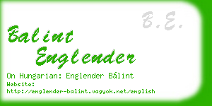 balint englender business card